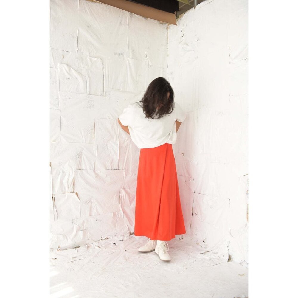 NWT COG THE BIG SMOKE Halo Semi Flare Maxi Skirt A-line One Size in Scarlet